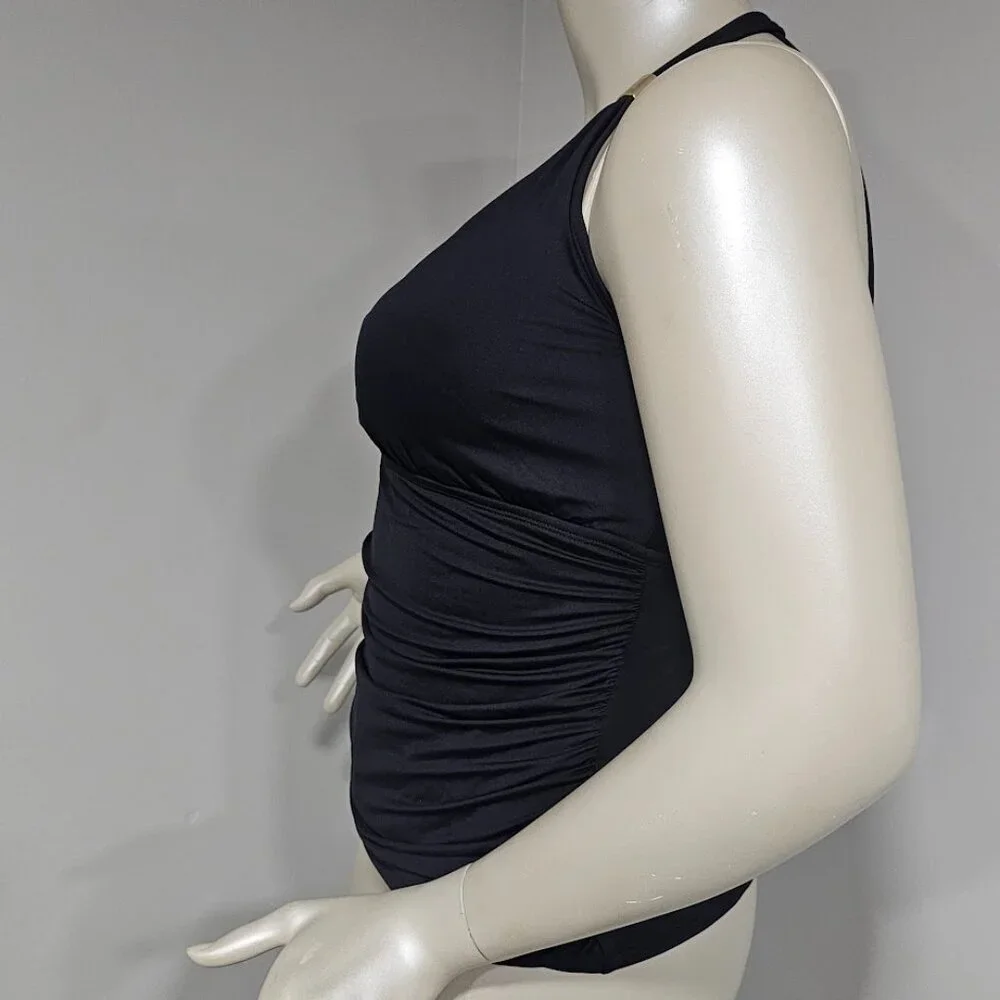 Lauren Ralph Lauren Plus Size Halter Tankini Top - Picture 3 of 10
